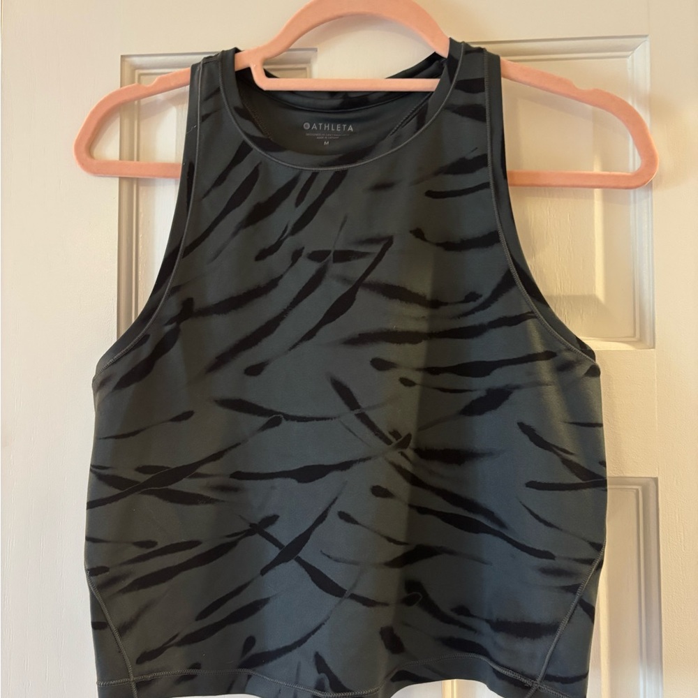 Athleta Black and Gray Patterned Tank Top